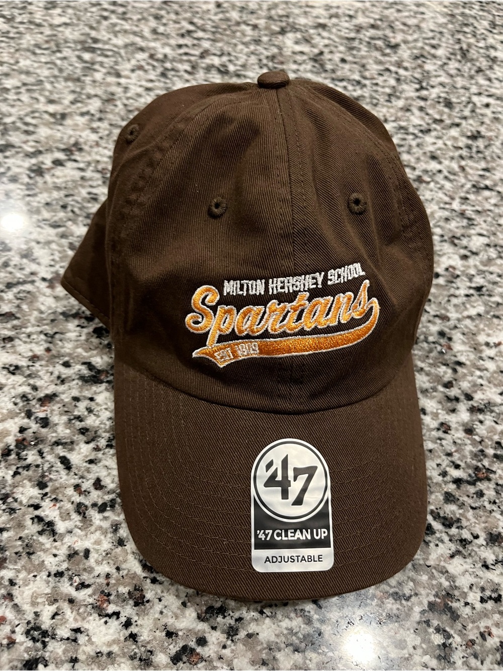 47 Brown Milton Hershey School Spartans Cap with Gold Script